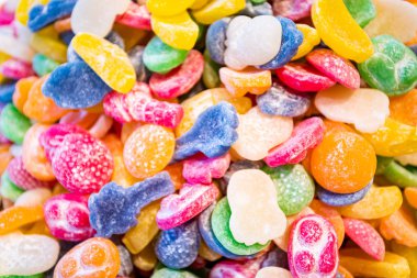 şeker şeker şeker renkli bir arka plan yukarıya kapatmak