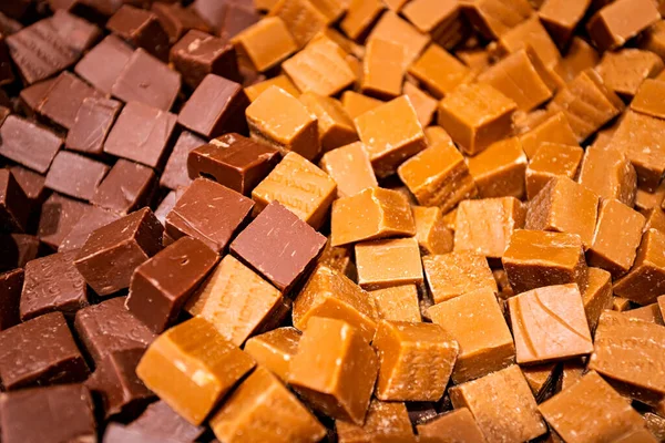 Various Chocolates Background Sweet Food — Stock Photo, Image