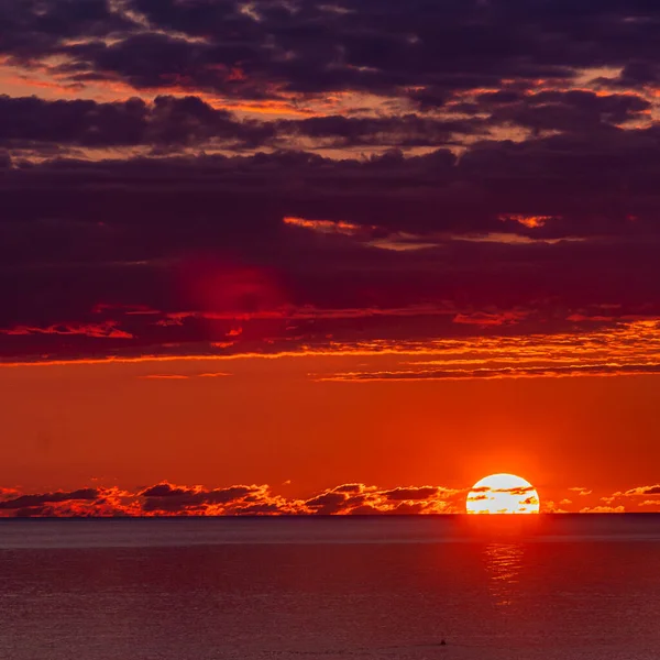 Belo Pôr Sol Praia Mar — Fotografia de Stock