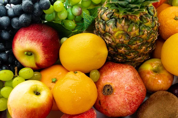 Composición Con Una Gran Cantidad Frutas Diferentes Frutas Exóticas — Foto de Stock