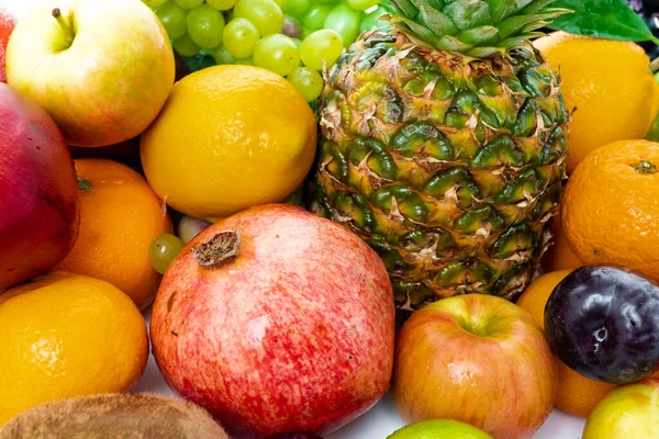 Compositie Met Veel Verschillende Vruchten Exotische Vruchten — Stockfoto