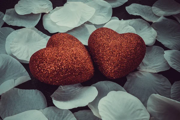 Coeur Rouge Romantique Avec Amour Jour Saint Valentin — Photo