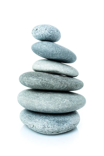 Stacked Harmony Stones Zen Balance Pile Stones Isolated White Background — Stock Photo, Image