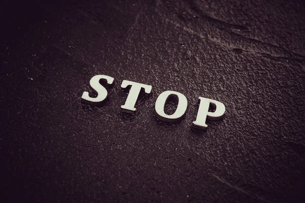 Stop Written Blackboard Stop Text — Stock Photo, Image