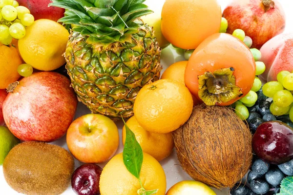 Composición Con Una Gran Cantidad Frutas Diferentes Frutas Exóticas —  Fotos de Stock