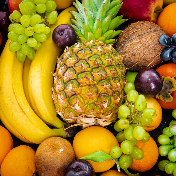 Свежие фрукты фон. Здоровое питание