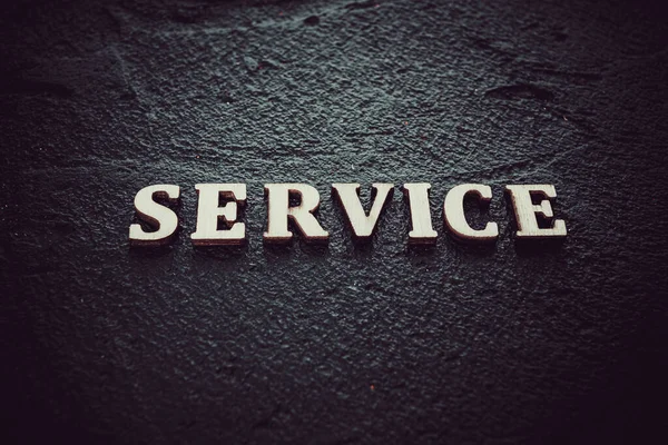 Word Service Written Black Background — Stock Photo, Image