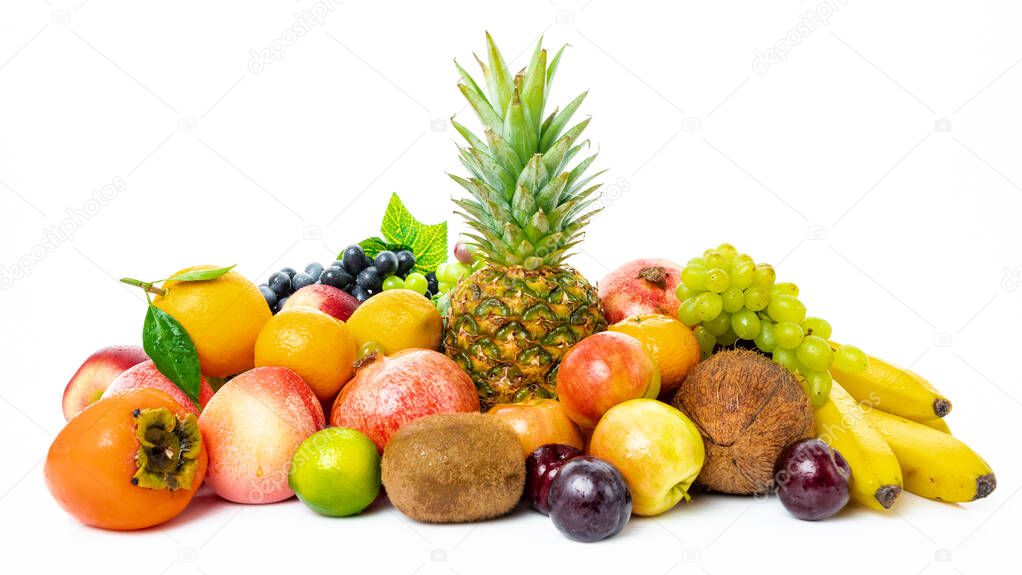 tropical fruit isolated on a white background