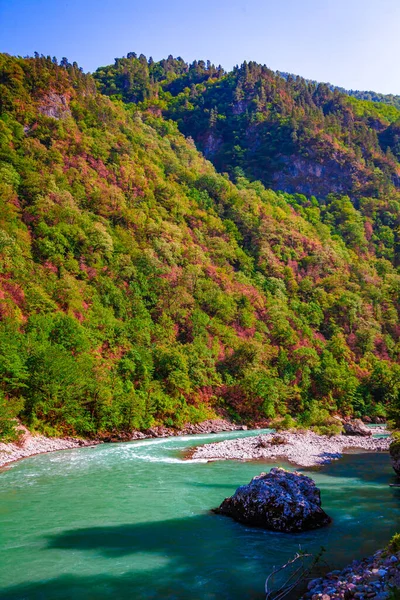 山区河流流域风景景观 — 图库照片