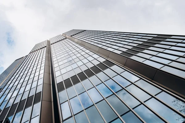 Facciata Grattacielo Blu Edifici Uffici Silhouette Vetro Moderno — Foto Stock