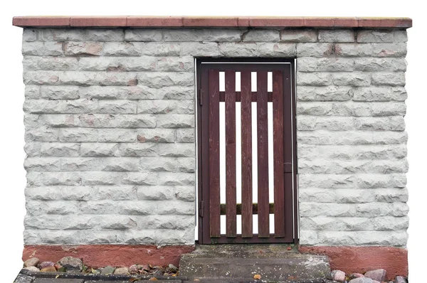 Porta segreta in legno rosso — Foto Stock