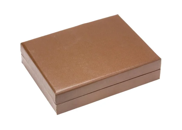 Vintage küçük kahverengi deri kutu — Stok fotoğraf