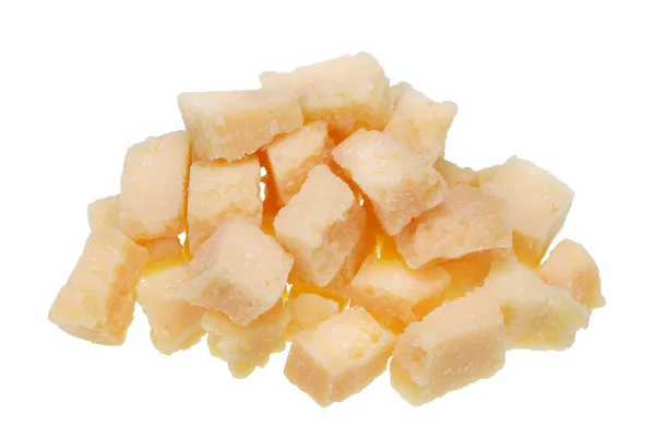 Häufchen Käse Parmesan isoliert — Stockfoto
