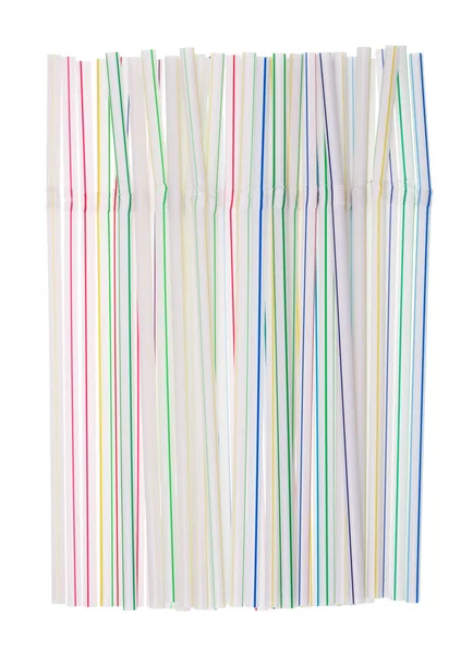 New not used usual plastic straws — Stock Photo, Image