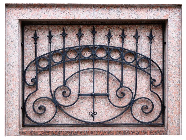 Black steel lattice in a rectangular niche — Stock Photo, Image