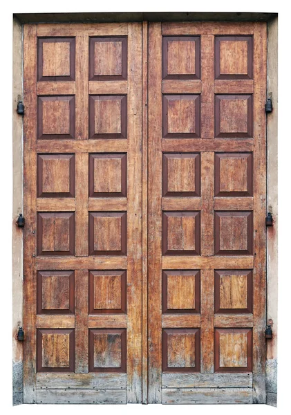 Grandes portes en bois de chêne dans la vieille église — Photo