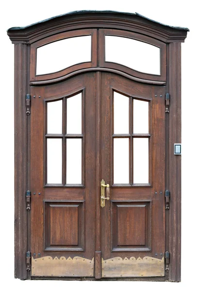 Modern oak street door in vintage retro style — Stock Photo, Image