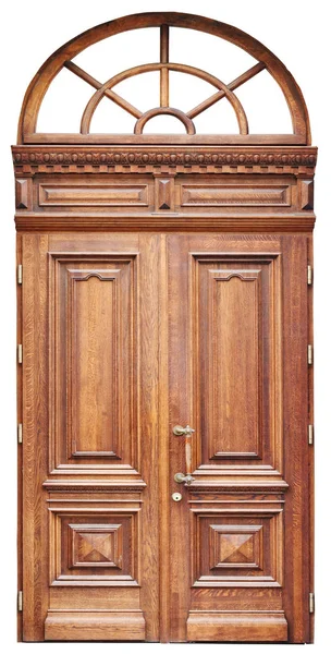 Modern oak street door in vintage retro style — Stock Photo, Image