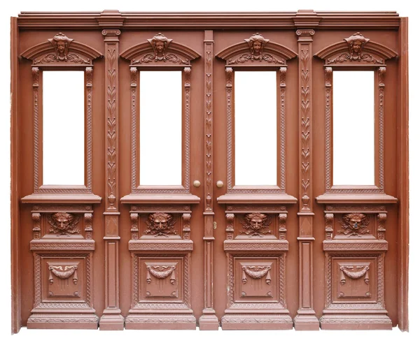 Duże szerokości brązowy vintage drewniane doo — Zdjęcie stockowe