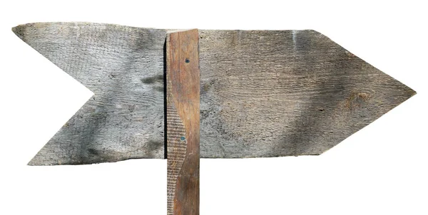 Todellinen vintage käsintehty puinen nuoli merkki takana puolella . — kuvapankkivalokuva