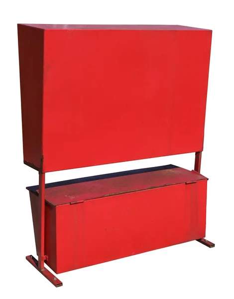 The red closed metal box for fire-prevention tools and sand. — Stock Photo, Image