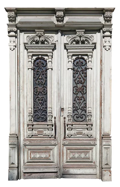 Drzwi drewniane poszarpane zakrzywione vinage — Zdjęcie stockowe