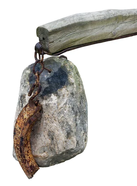 Piedra de granito y hierro oxidado se utilizan como contrapeso —  Fotos de Stock