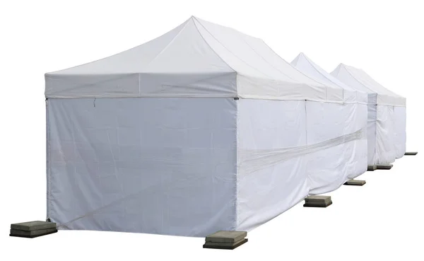 White canvas no name tents  is installed on the street. — Stock Photo, Image