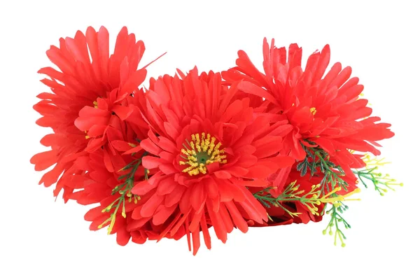 Yaka çiçeği kırmızı sentetik yapay çiçek — Stok fotoğraf