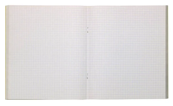 The school student's empty open notebook is formatted into a squ — Stock Photo, Image