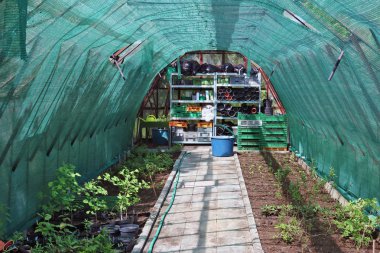 Köy sera içinde her şey bahar agr için hazırdır