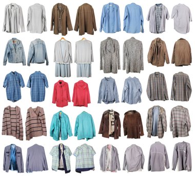 Eski yıpranmış kış ve yaz giysileri gra ve dedem