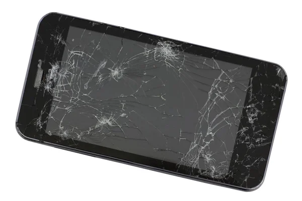 Seri üretim standart siyah telefon kırık bir ekran. GA — Stok fotoğraf