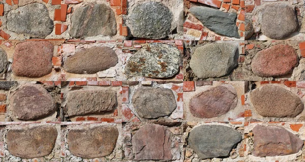 Veinte fragmentos rectangulares de la muralla del castillo — Foto de Stock