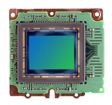 Modern big RGB image  sensor from digital photo camera establish clipart