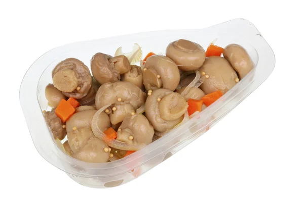 Produto alimentar diário - pequenos cogumelos champignon marinados com o — Fotografia de Stock