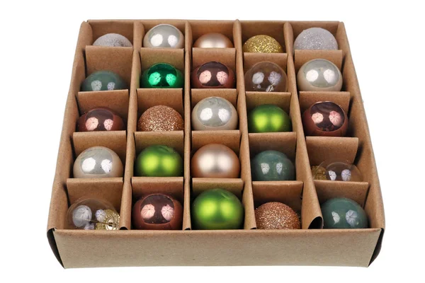 Pequenas bolas de Natal de vidro novo para decorar o abeto de Natal i — Fotografia de Stock