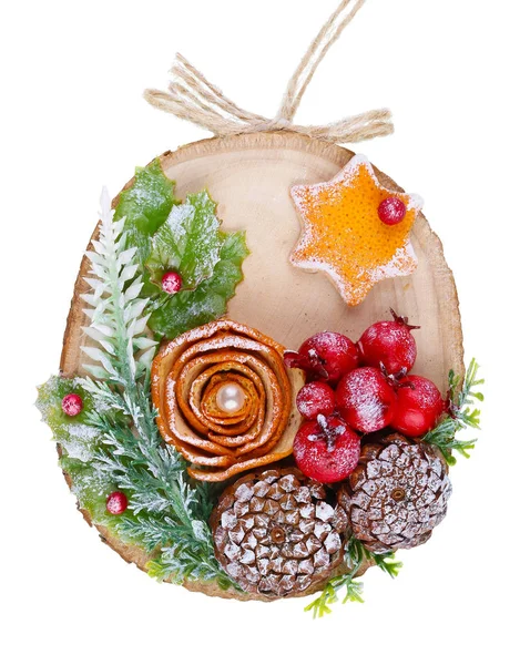 Christmas homemade decoration toy  in rustic style made  of dry — 스톡 사진