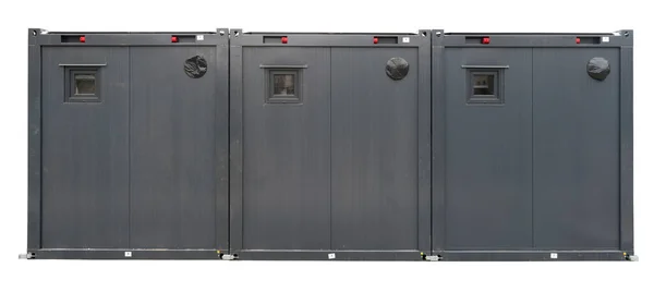 Temporary Mobile Office Containers Installed Public Buildings Front Wall View — Stock Photo, Image