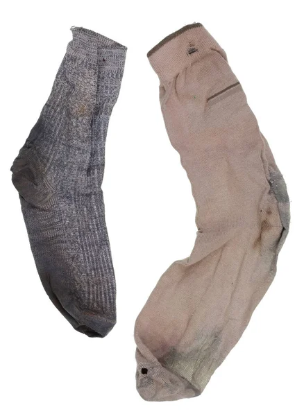 Yin Yang Male Female Concept Two Old Ragged Smelly Socks — Stock Photo, Image