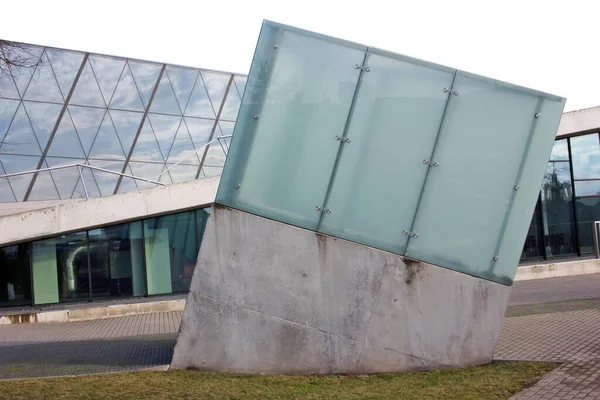 Lignes Directes Béton Verre Concept Ville Moderne Isolé Sur Blanc — Photo