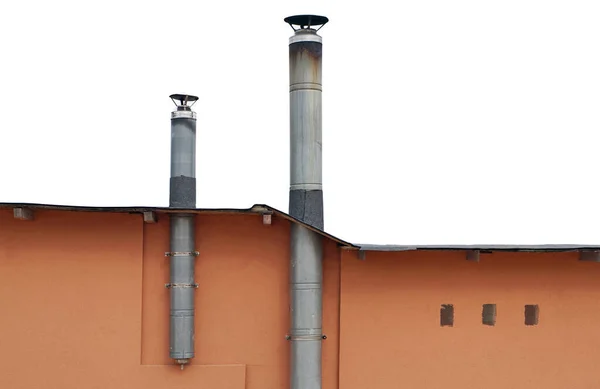 Linha Telhado Tubos Ventilação Estanho Abrigo Para Isolamento Uma Pandemia — Fotografia de Stock