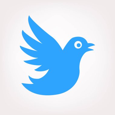 güzel mavi kuş karikatür illüstrasyon vektör