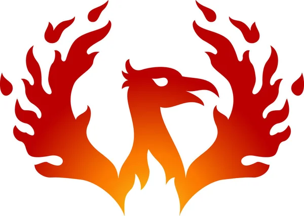 Vektorillustration Phoenix Fågel Logotyp — Stock vektor