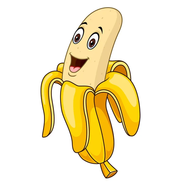 Cute Banana Cartoon Mascot Logo — 스톡 벡터