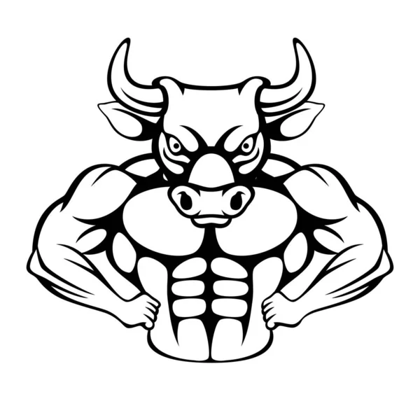 强壮有力的公牛形象漫画 — 图库矢量图片