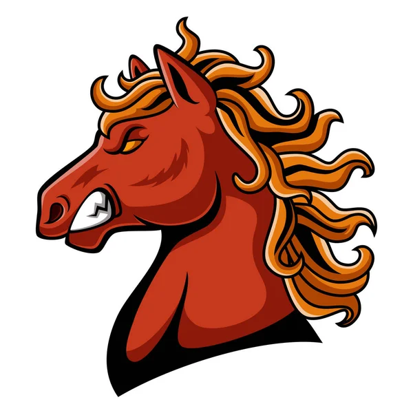 愤怒的马头吉祥物设计 — 图库矢量图片