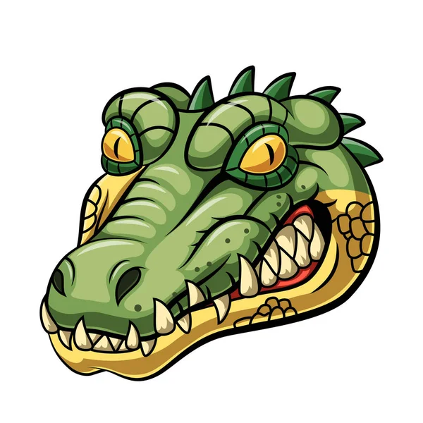 愤怒的鳄鱼头吉祥物设计 — 图库矢量图片