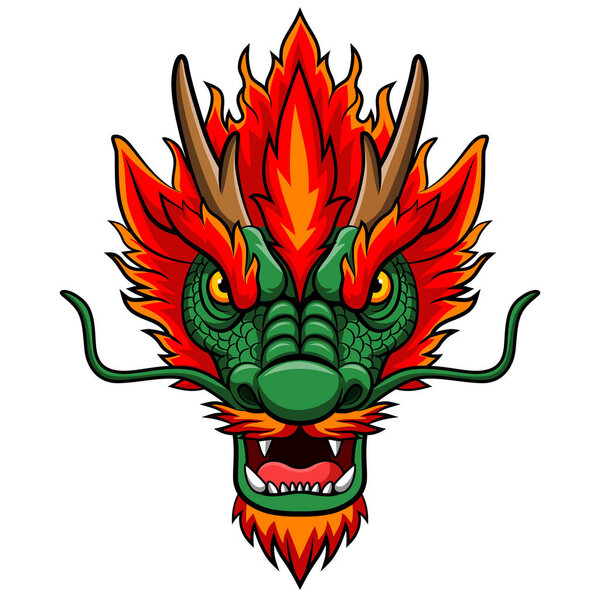 Карикатурный талисман головы дракона
