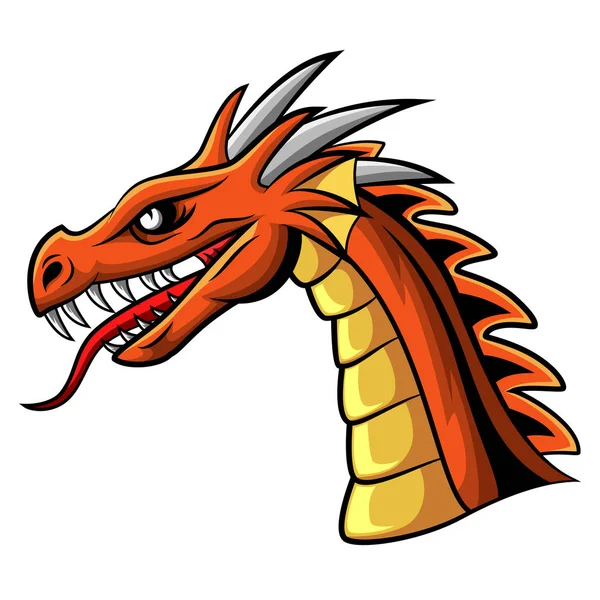 Cartoon angry dragon head mascot.